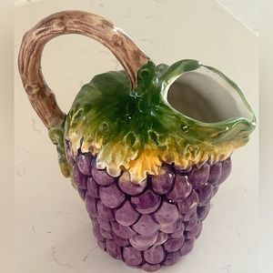 Majolica Small grape water or cocktail pitcher